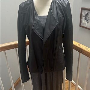 Trouvé Classic Black Leather Jacket - Women's Asymmetrical Zip
